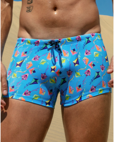 Short de bain HOM Lido (Imprimé Bleu Coloré)