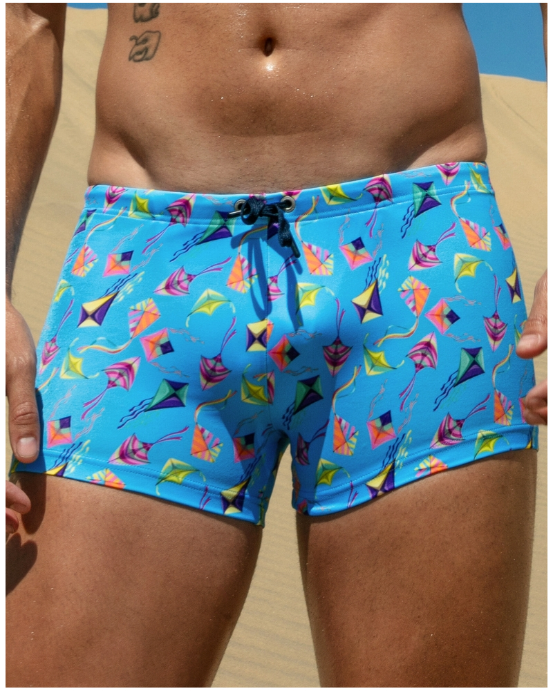 Bath short HOM Lido (Imprimé Bleu Coloré)