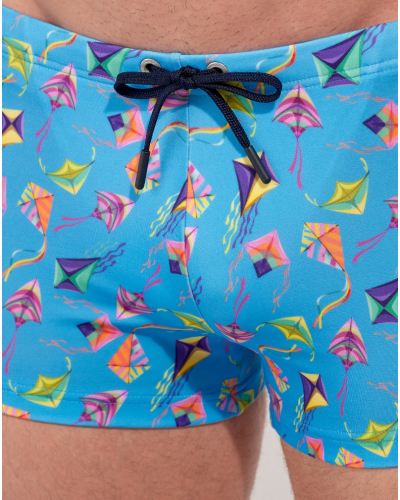 Short de bain HOM Lido (Imprimé Bleu Coloré)