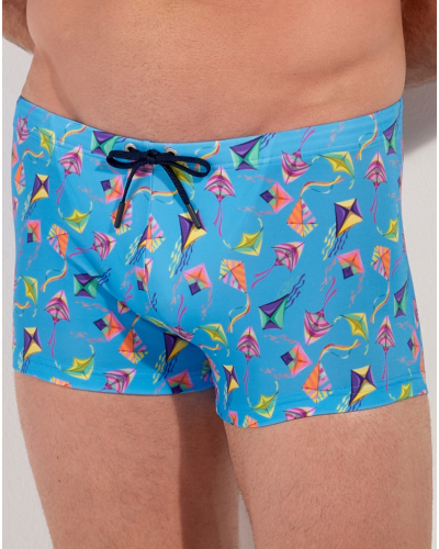 Short de bain HOM Lido (Imprimé Bleu Coloré)
