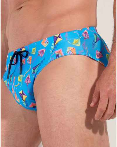 Mini bath brief HOM Lido (Imprimé Bleu Coloré)