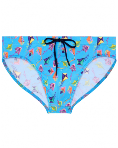 Mini slip de bain HOM Lido (Imprimé Bleu Coloré)