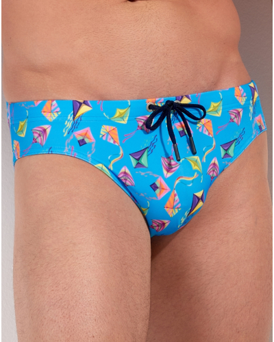 Mini slip de bain HOM Lido (Imprimé Bleu Coloré)