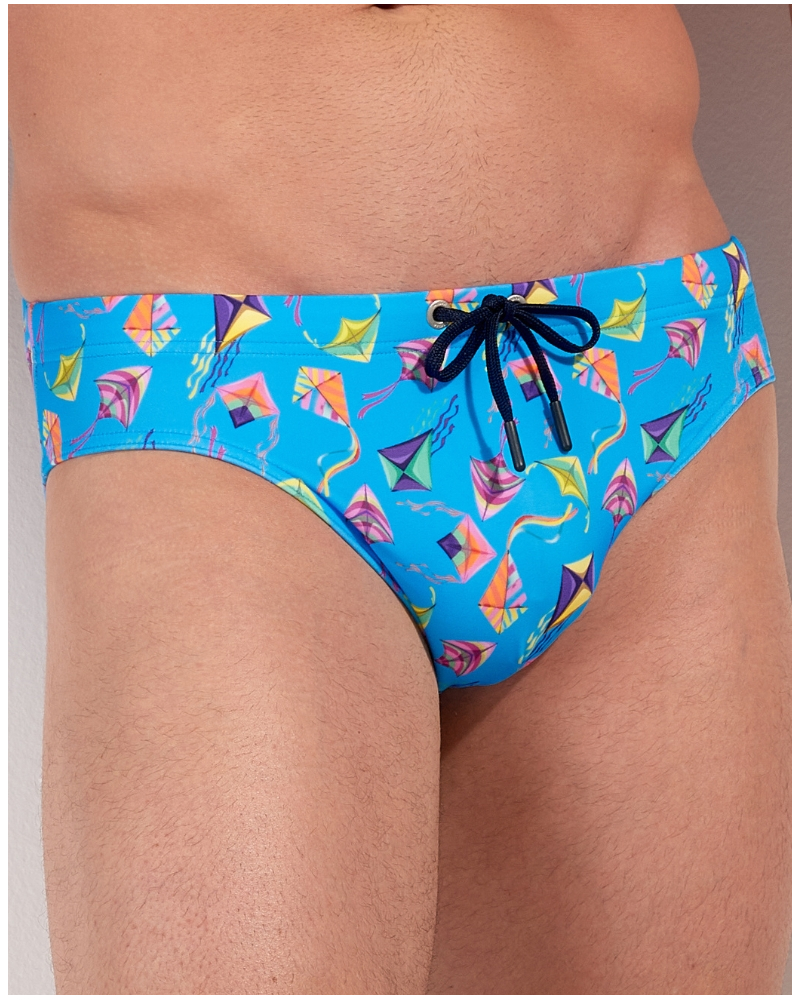 Mini calzoncillo de baño HOM Lido (Imprimé Bleu Coloré)