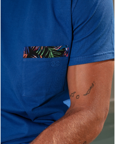Short pajamas 100% Cotton HOM Havana (Imprimé Tropical/Bleu)