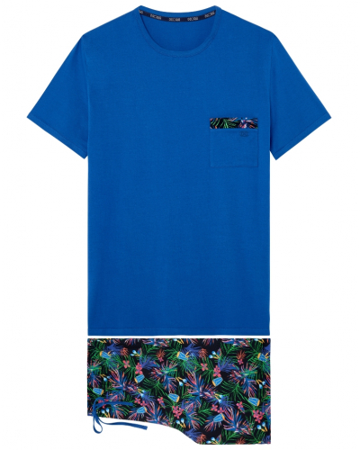 Short pajamas 100% Cotton HOM Havana (Imprimé Tropical/Bleu)