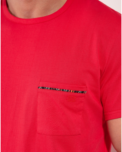 Pijama corto 100% algodón HOM Westgate (Imprimé Rouge/Noir)