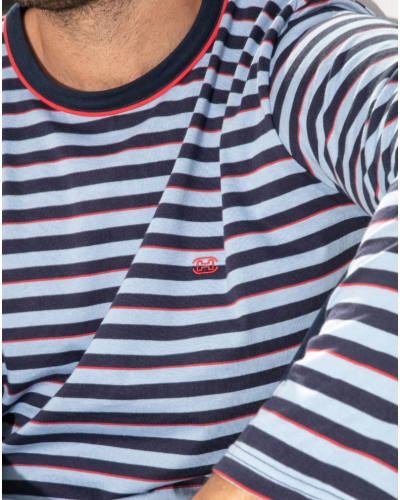 Pyjama long 100% coton HOM Atlantic (Rayures Bleues/Marine)