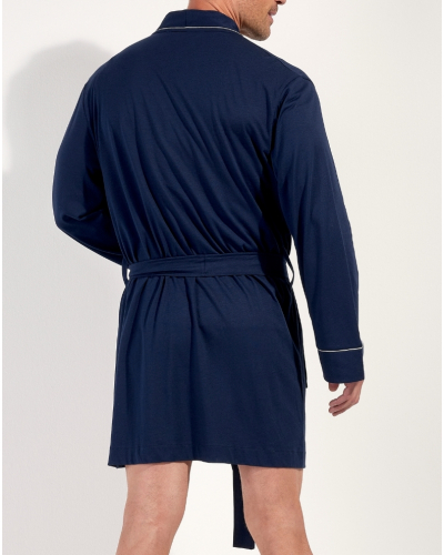 Dressing gown modal and cotton HOM Rafael (Marine)