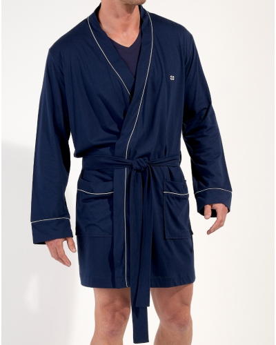 Robe de chambre modal et coton HOM Rafael (Marine)