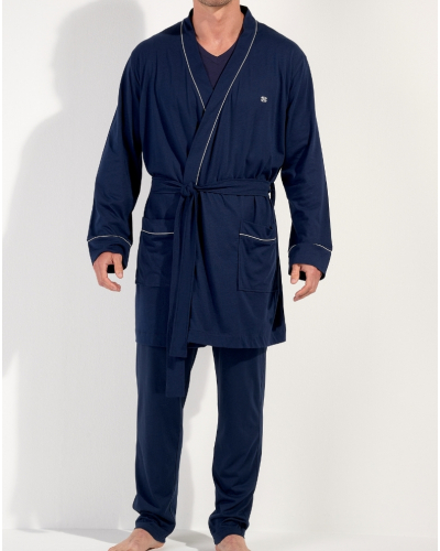 Robe de chambre modal et coton HOM Rafael (Marine)