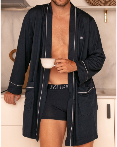 Dressing gown modal and cotton HOM Rafael (Marine)