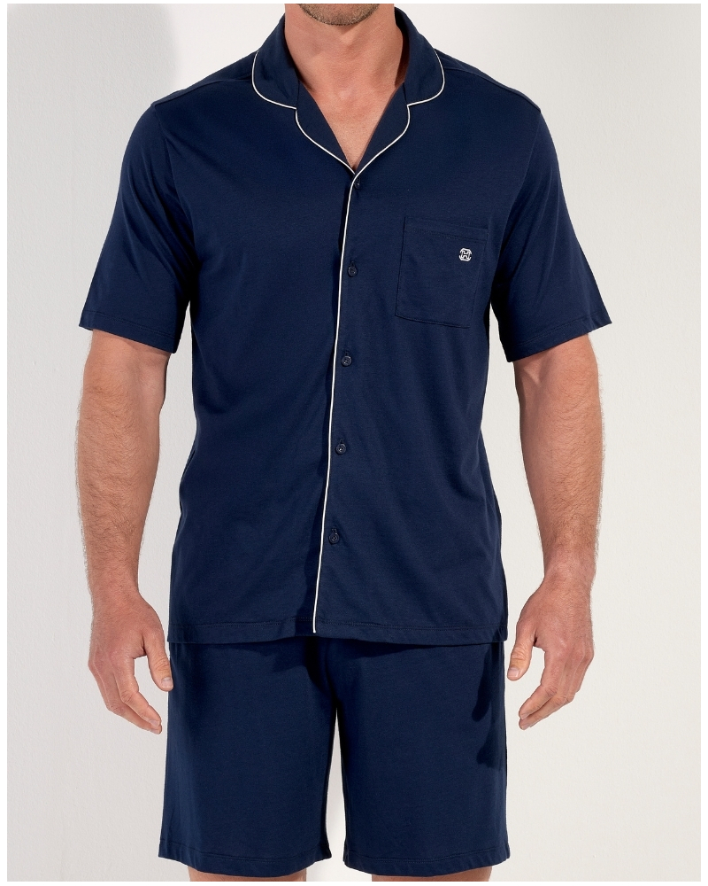 Short pyjama modal and cotton HOM Rafael (Marine)