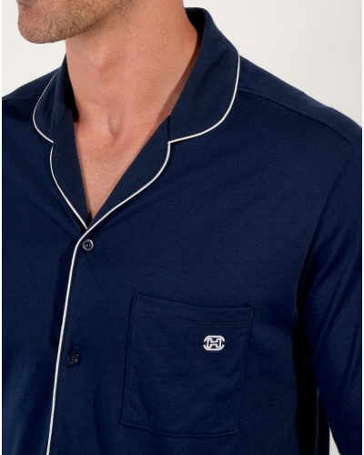 Short pyjama modal and cotton HOM Rafael (Marine)