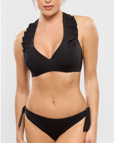 Sujetador de bikini triangular con aros Empreinte Glam (Negro)