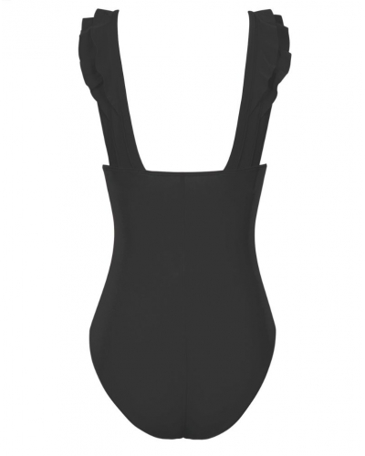 Bañador de una pieza con escote en V sin aros Empreinte Glam (Negro)