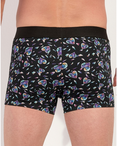 Boxer cotton HOM Love Me (Imprimé Noir/Multicolore)