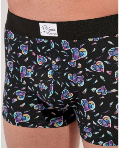 Boxer cotton HOM Love Me (Imprimé Noir/Multicolore)