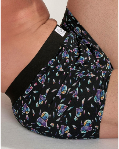 Boxer cotton HOM Love Me (Imprimé Noir/Multicolore)