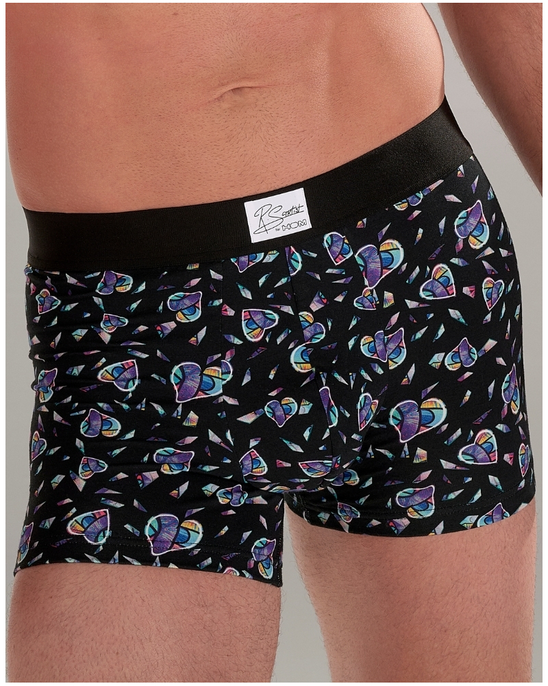 Bóxer de algodón HOM Love Me (Imprimé Noir/Multicolore)