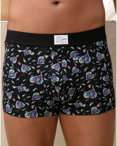 Boxer cotton HOM Love Me (Imprimé Noir/Multicolore)