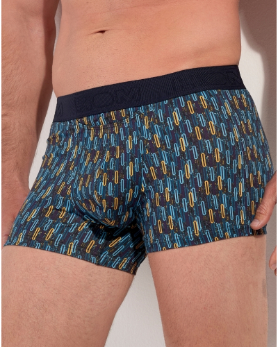Boxer en coton HOM Westgate (Imprimé Bleu/Multicolore)