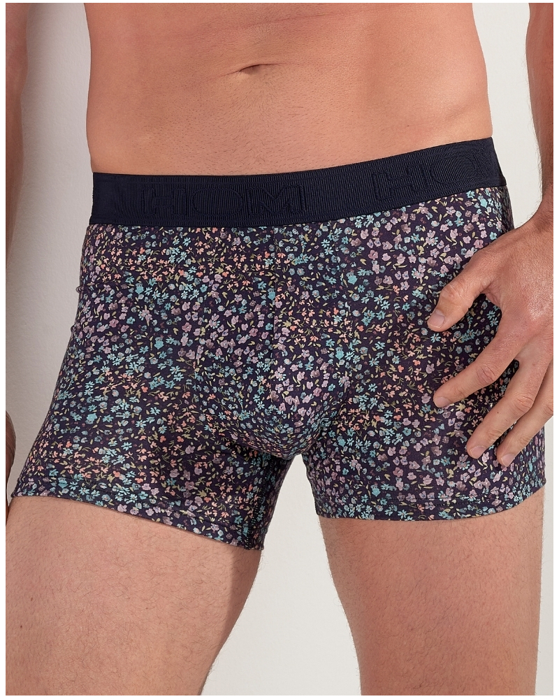Boxer en coton HOM Vineyard (Imprimé Marine/Multicolore)