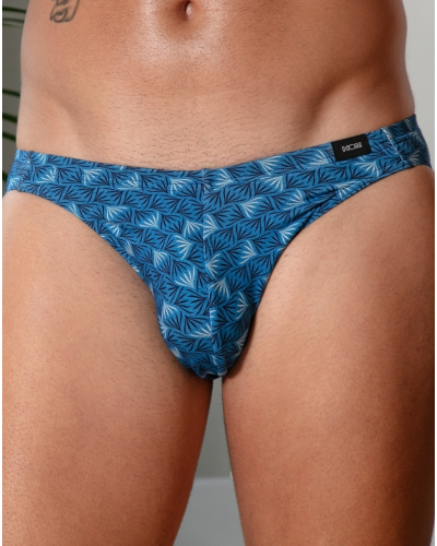 Micro calzoncillo comfort modal y algodón HOM Beachcomber (Imprimé Bleu)