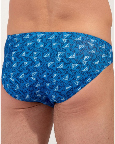 Micro calzoncillo comfort modal y algodón HOM Beachcomber (Imprimé Bleu)