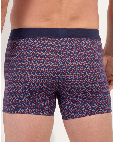 Boxer confort en coton HOM Ocean Drive (Imprimé Rouge)