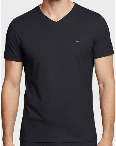 Lot de 2 t-shirts en jersey col V Eden Park H75 (NB039)