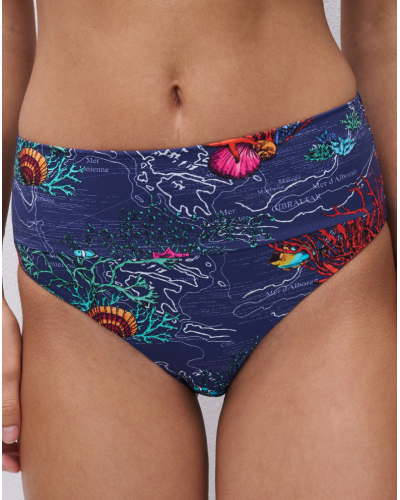 Adjustable high-waisted bath knickers Chantelle Icon (Dark Mediterranean)