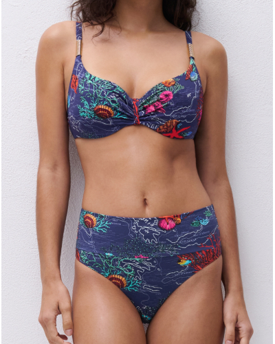 Bragas de baño cintura alta ajustable Chantelle Icon (Dark Mediterranean)