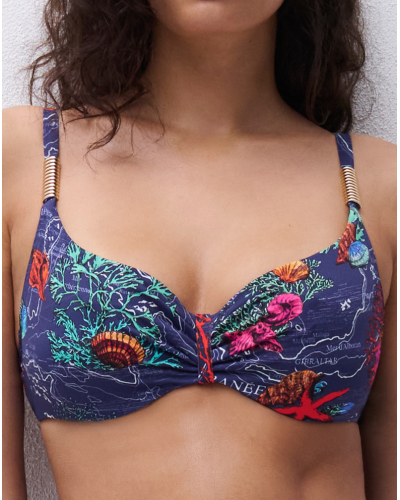 Soutien-gorge de bain armatures enveloppant Chantelle Icon (Dark Mediterranean)