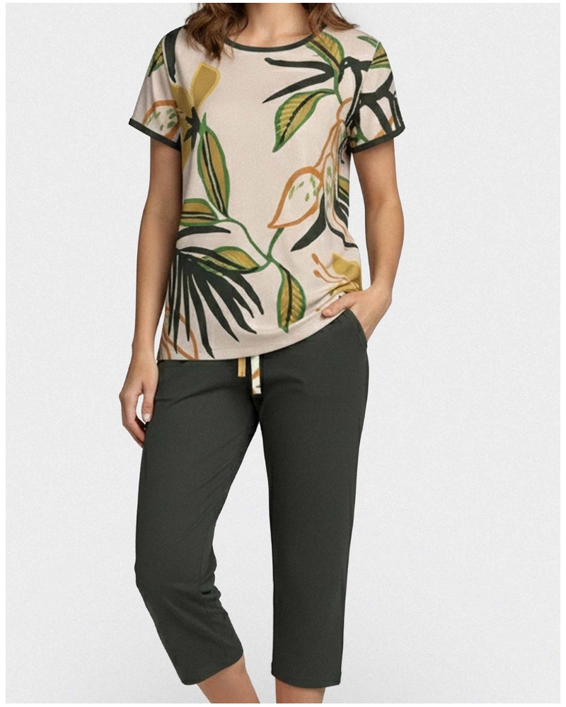 Pyjama pantalon trois-quarts 100% Lyocell Impetus Savaya (OR104)