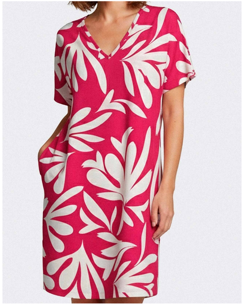 Short-sleeved nightgown 100% Lyocell Impetus Tropiberry (GY061)