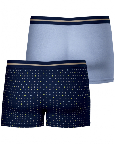 Pack of 2 stretch cotton boxers SmileyWorld X Eminence (Navy/Light Blue)