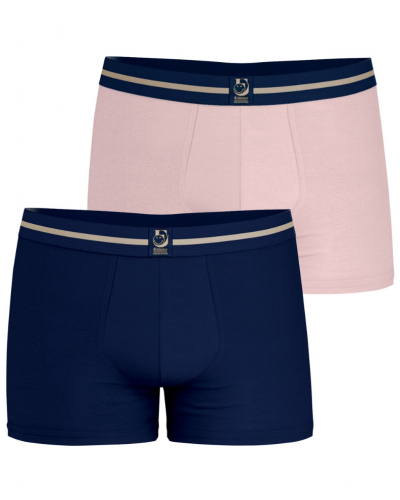 Pack of 2 stretch cotton boxers SmileyWorld X Eminence (Navy/Pink)