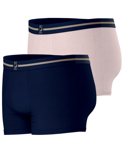 Pack of 2 stretch cotton boxers SmileyWorld X Eminence (Navy/Pink)
