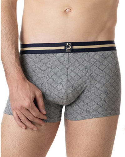 Pack of 2 stretch cotton boxers SmileyWorld X Eminence (Imprimé gris/Marine)