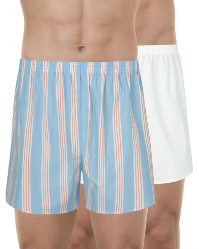 Pack of 2 jockstraps 100% Cotton Eminence Chaine et Trame (Imprimé rayures/Blanc)