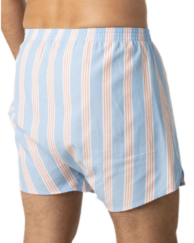 Lot de 2 caleçons 100% Coton Eminence Chaine et Trame (Imprimé rayures/Blanc)