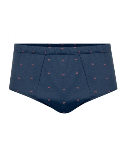 Opened high-waisted brief 100% Cotton Eminence Motifs (Marine)
