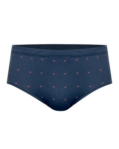 Slip taille haute fermé 100% coton Eminence Motifs (Marine)
