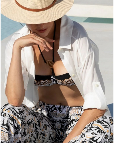 Chemise de plage en coton et soie Lise Charmel Voyage d'Eté (Blanc)