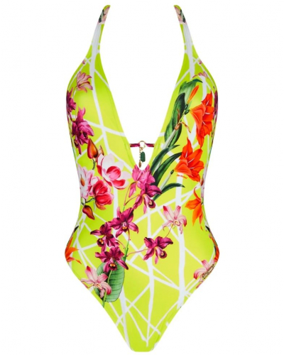 Traje de baño una pieza seducción Lise Charmel Fleurs Splendeur (Splendeur Lime)