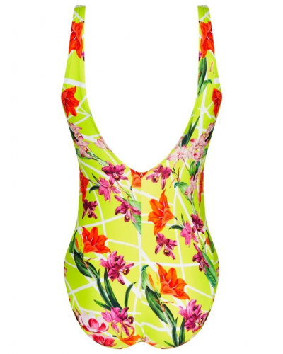 Traje de baño una pieza con sujeción abierta Lise Charmel Fleurs Splendeur (Splendeur Lime)