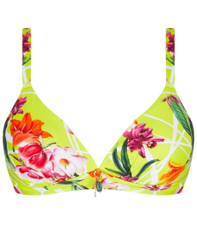 Soutien-gorge de bain sans armature triangle Lise Charmel Fleurs Splendeur (Splendeur Lime)