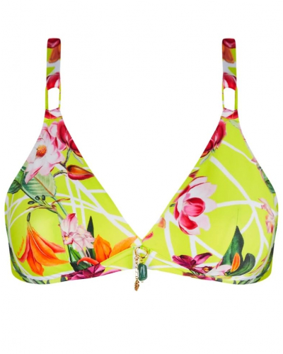 Underwired triangle bath bra Lise Charmel Fleurs Splendeur (Splendeur Lime)