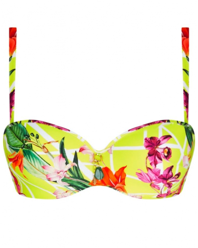 Sujetador de baño bandeau preformado Lise Charmel Fleurs Splendeur (Splendeur Lime)